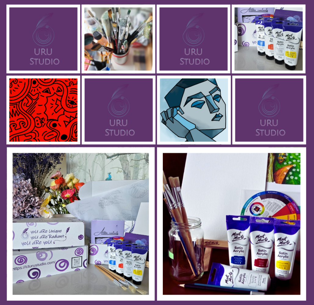 Art kit box art supplies for the once off orders and some examples of digital art styles